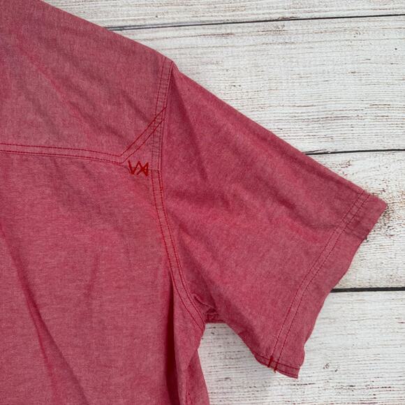 5.11 Tactical Ares Short Sleeve Shirt Mens Medium Pink Red Snap Down - Picture 4 of 10
